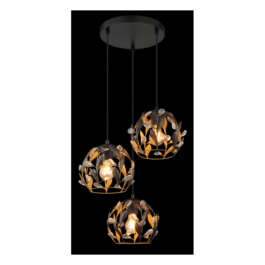 Globo - Lampadario a sospensione con filo 3xE27/40W/230V diametro 41 cm