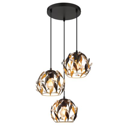 Globo - Lampadario a sospensione con filo 3xE27/40W/230V diametro 41 cm