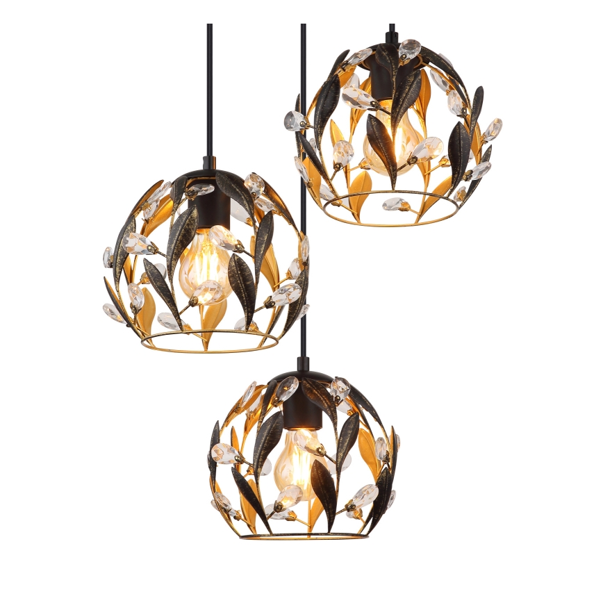 Globo - Lampadario a sospensione con filo 3xE27/40W/230V diametro 41 cm