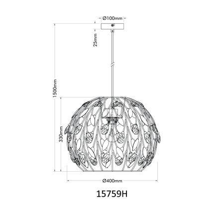 Globo - Lampadario a sospensione con filo 1xE27/40W/230V diametro 40 cm