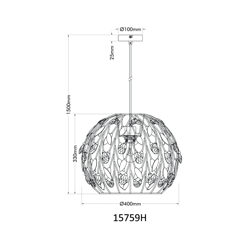 Globo - Lampadario a sospensione con filo 1xE27/40W/230V diametro 40 cm