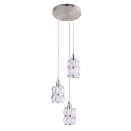 Globo 15760-3 - Lampadario di cristallo a sospensione WOLLI 3xE14/40W/230V