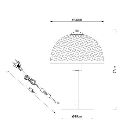 Globo - Lampada da tavolo 1xE27/15W/230V bambù