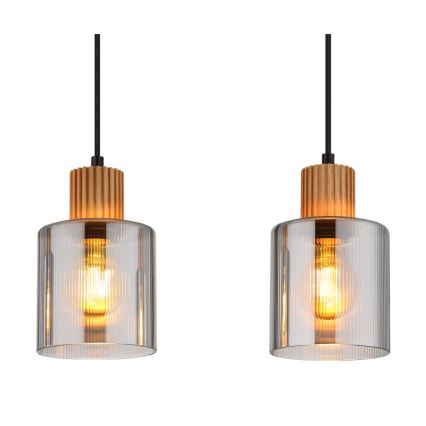 Globo - Lampadario a sospensione con filo 3xE27/25W/230V nero
