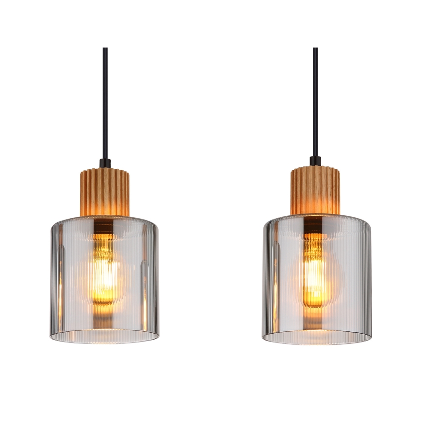 Globo - Lampadario a sospensione con filo 3xE27/25W/230V nero