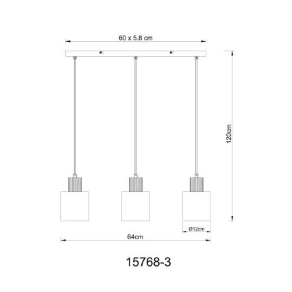 Globo - Lampadario a sospensione con filo 3xE27/25W/230V nero