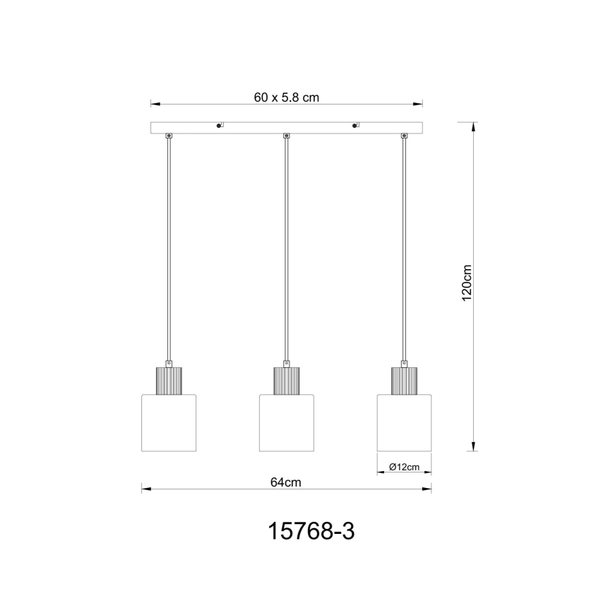Globo - Lampadario a sospensione con filo 3xE27/25W/230V nero