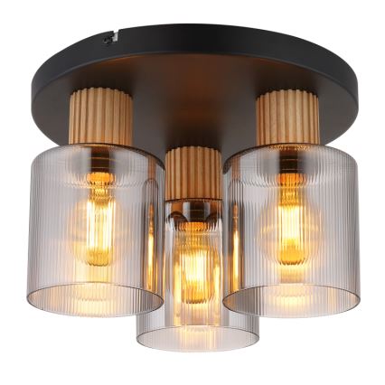 Globo - Lampadario a plafone 3xE27/25W/230V nero diametro 30 cm