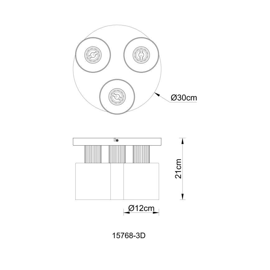 Globo - Lampadario a plafone 3xE27/25W/230V nero diametro 30 cm