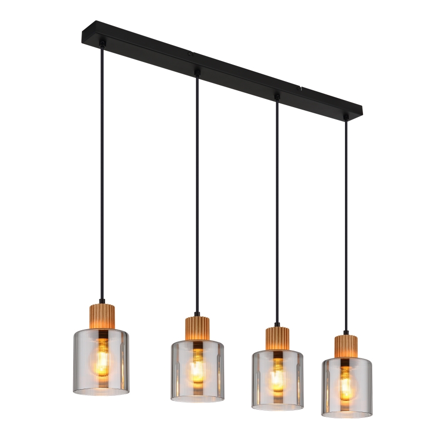 Globo - Lampadario a sospensione con filo 4xE27/25W/230V nero