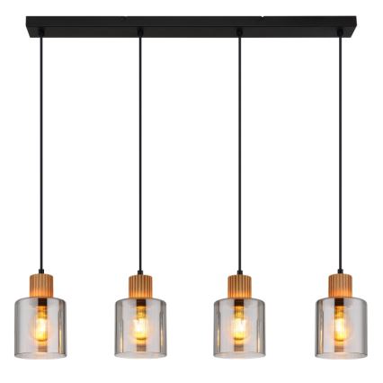 Globo - Lampadario a sospensione con filo 4xE27/25W/230V nero