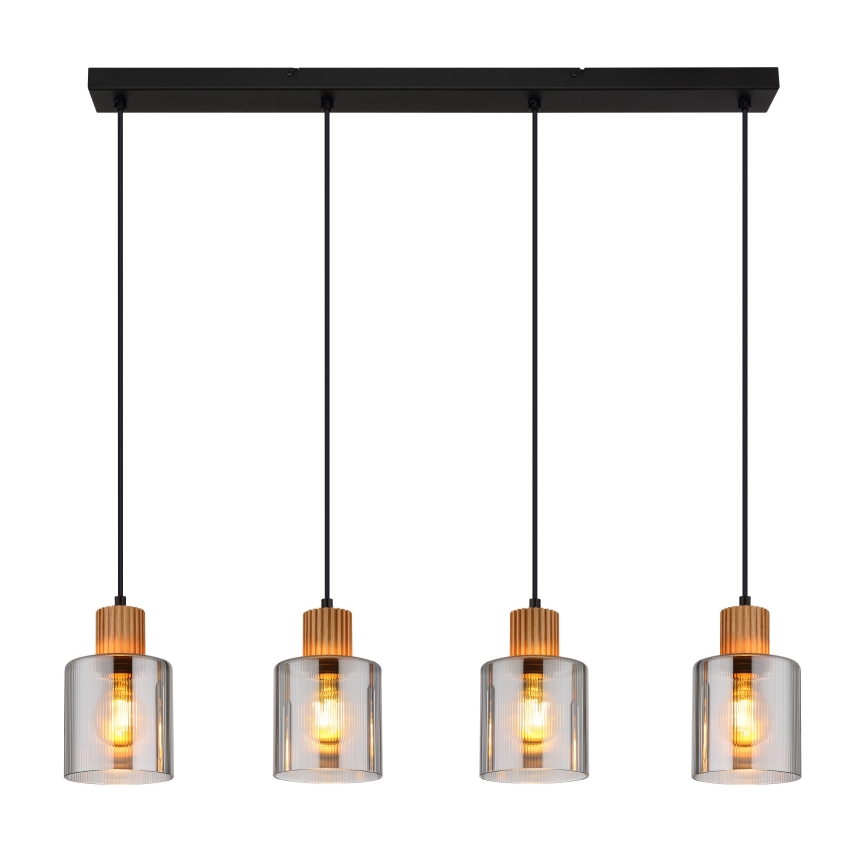 Globo - Lampadario a sospensione con filo 4xE27/25W/230V nero