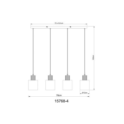 Globo - Lampadario a sospensione con filo 4xE27/25W/230V nero