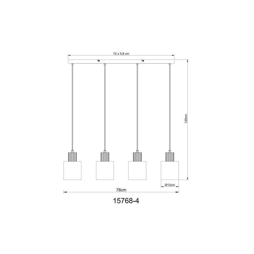 Globo - Lampadario a sospensione con filo 4xE27/25W/230V nero