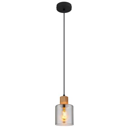 Globo - Lampadario a sospensione con filo 1xE27/25W/230V nero diametro 12 cm