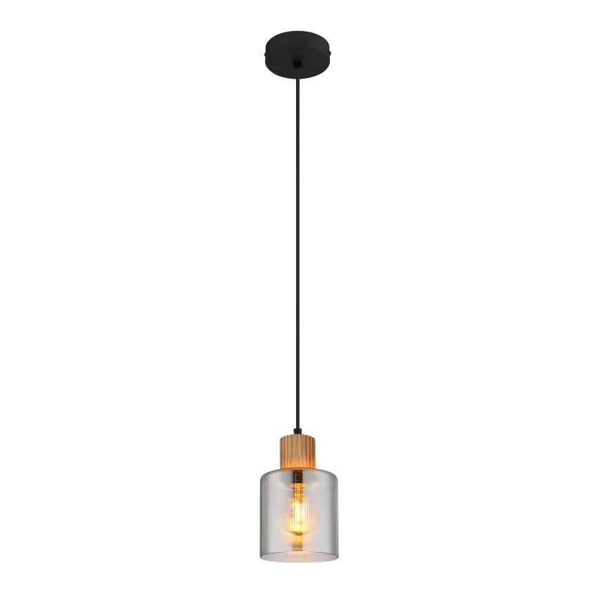 Globo - Lampadario a sospensione con filo 1xE27/25W/230V nero diametro 12 cm