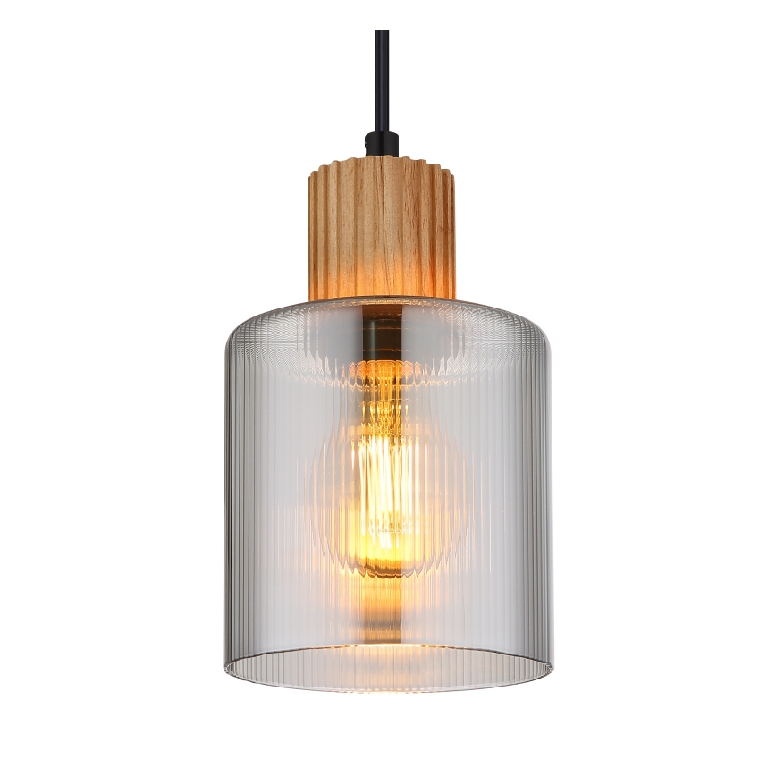 Globo - Lampadario a sospensione con filo 1xE27/25W/230V nero diametro 12 cm