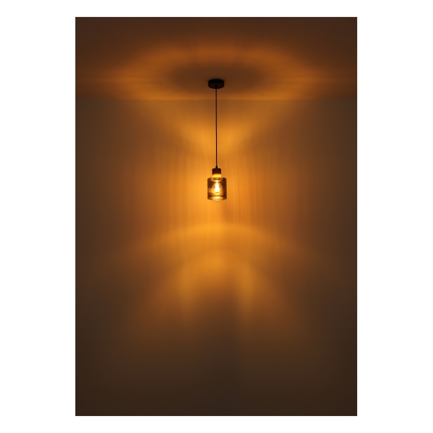 Globo - Lampadario a sospensione con filo 1xE27/25W/230V nero diametro 12 cm