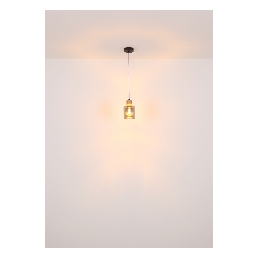 Globo - Lampadario a sospensione con filo 1xE27/25W/230V nero diametro 12 cm