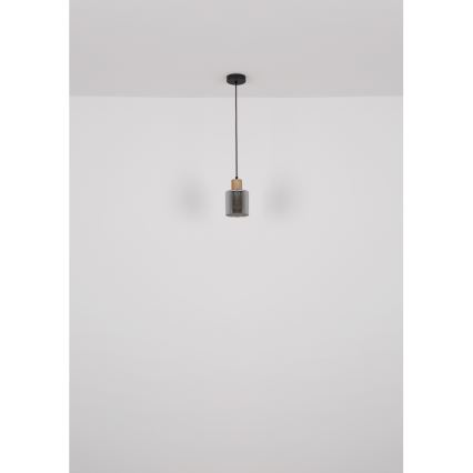 Globo - Lampadario a sospensione con filo 1xE27/25W/230V nero diametro 12 cm