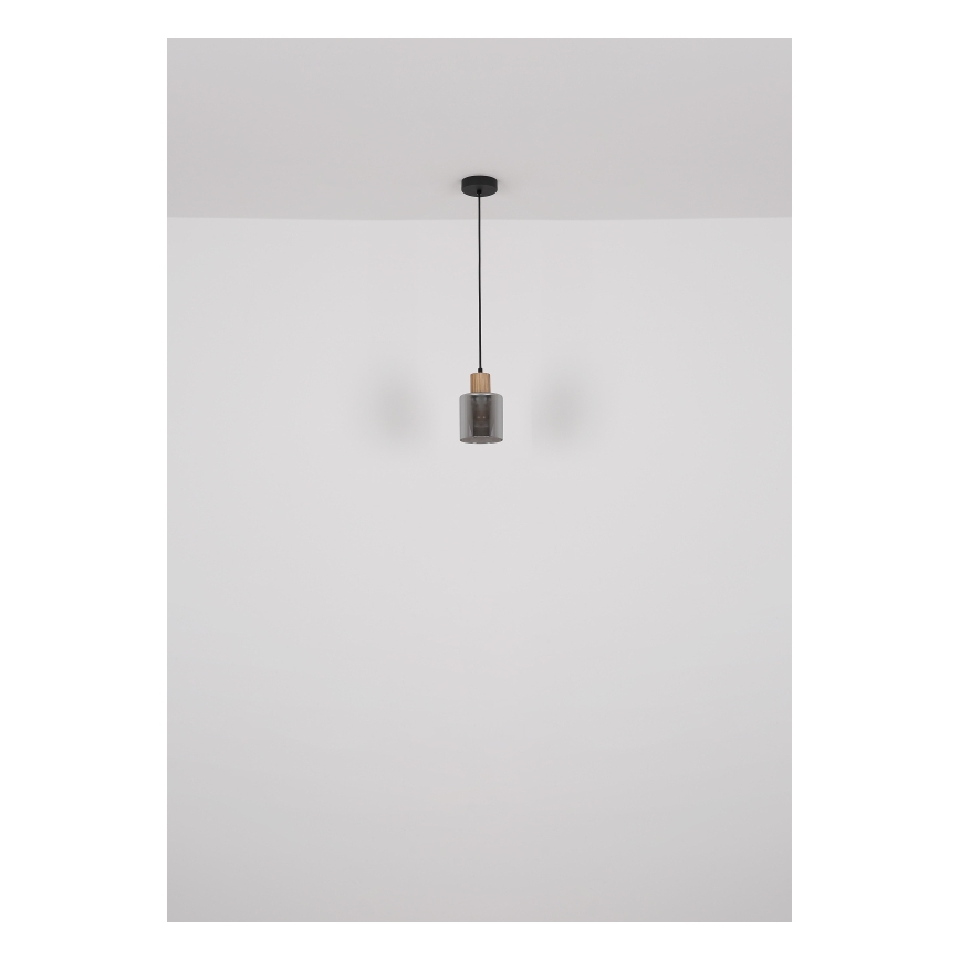 Globo - Lampadario a sospensione con filo 1xE27/25W/230V nero diametro 12 cm