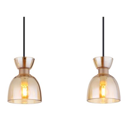 Globo - Lampadario a sospensione con filo 3xE14/40W/230V marrone/fumé