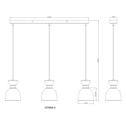 Globo - Lampadario a sospensione con filo 3xE14/40W/230V marrone/fumé