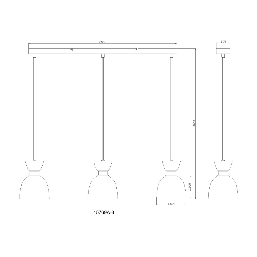 Globo - Lampadario a sospensione con filo 3xE14/40W/230V marrone/fumé