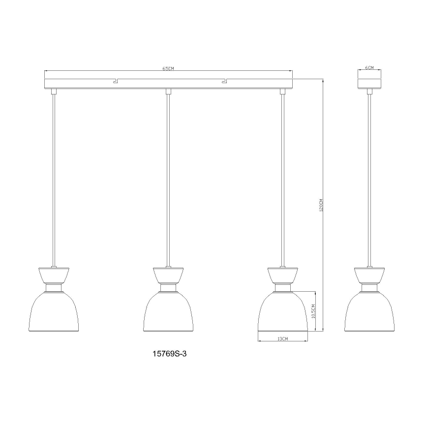Globo - Lampadario a sospensione con filo 3xE14/40W/230V nero/fumé