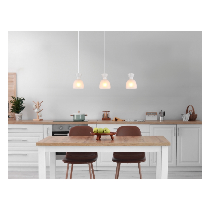 Globo - Lampadario a sospensione con filo 3xE14/40W/230V bianco