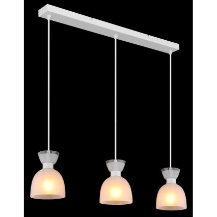 Globo - Lampadario a sospensione con filo 3xE14/40W/230V bianco
