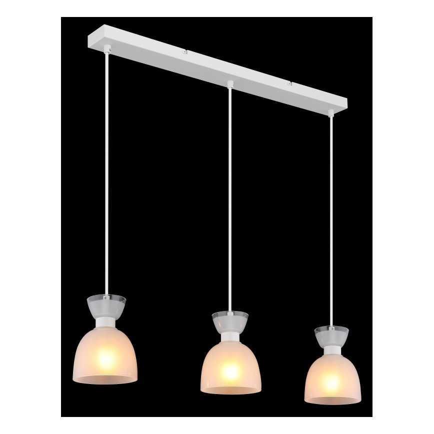 Globo - Lampadario a sospensione con filo 3xE14/40W/230V bianco