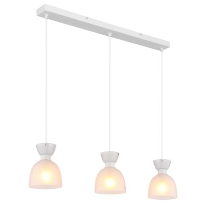 Globo - Lampadario a sospensione con filo 3xE14/40W/230V bianco