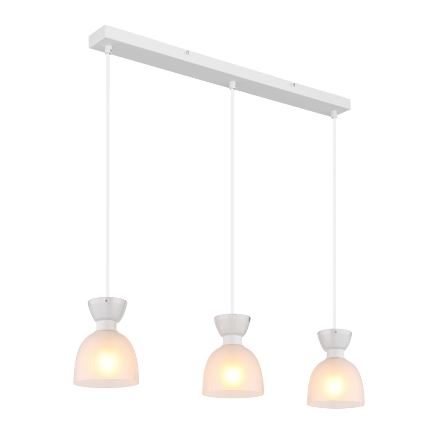 Globo - Lampadario a sospensione con filo 3xE14/40W/230V bianco
