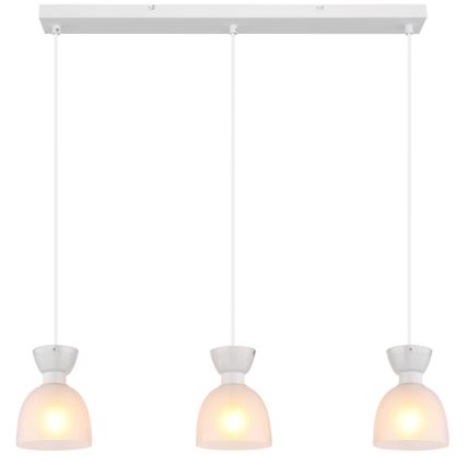 Globo - Lampadario a sospensione con filo 3xE14/40W/230V bianco