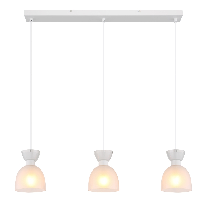 Globo - Lampadario a sospensione con filo 3xE14/40W/230V bianco