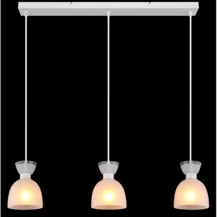 Globo - Lampadario a sospensione con filo 3xE14/40W/230V bianco