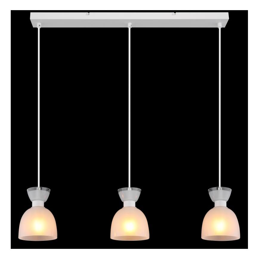 Globo - Lampadario a sospensione con filo 3xE14/40W/230V bianco