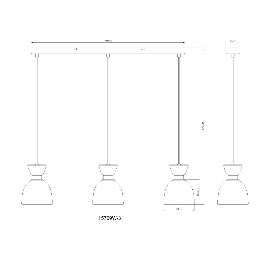 Globo - Lampadario a sospensione con filo 3xE14/40W/230V bianco