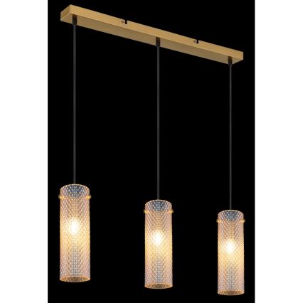 Globo - Lampadario a sospensione con filo 3xE14/40W/230V oro