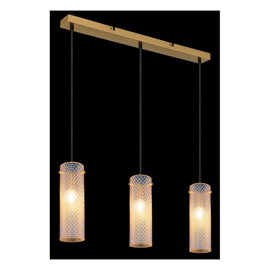 Globo - Lampadario a sospensione con filo 3xE14/40W/230V oro