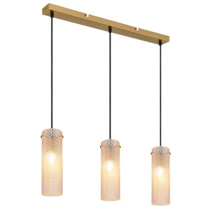 Globo - Lampadario a sospensione con filo 3xE14/40W/230V oro