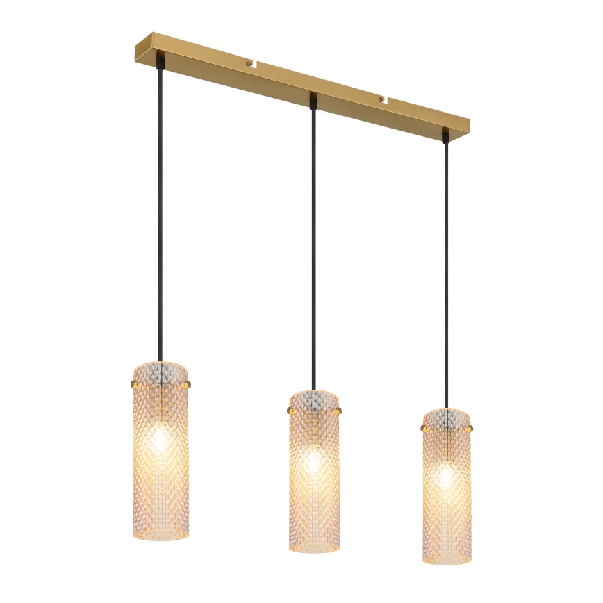 Globo - Lampadario a sospensione con filo 3xE14/40W/230V oro