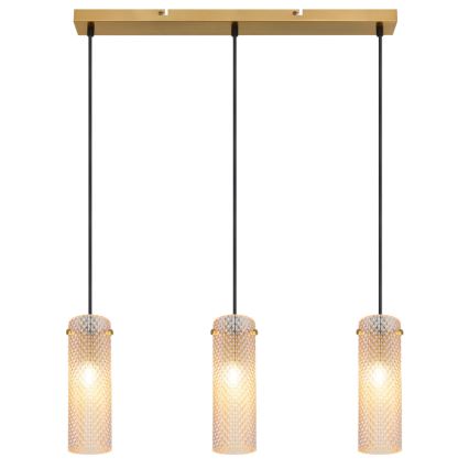 Globo - Lampadario a sospensione con filo 3xE14/40W/230V oro
