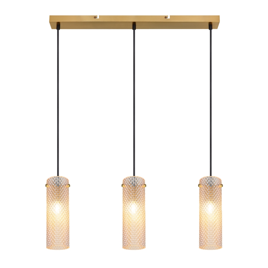 Globo - Lampadario a sospensione con filo 3xE14/40W/230V oro