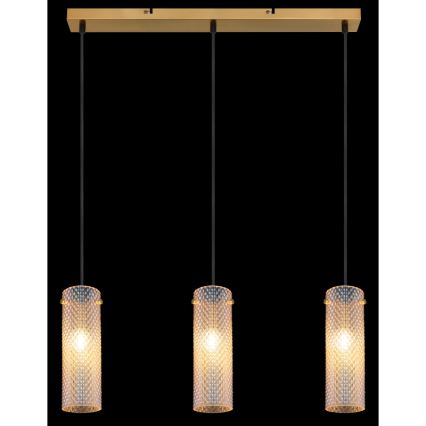 Globo - Lampadario a sospensione con filo 3xE14/40W/230V oro