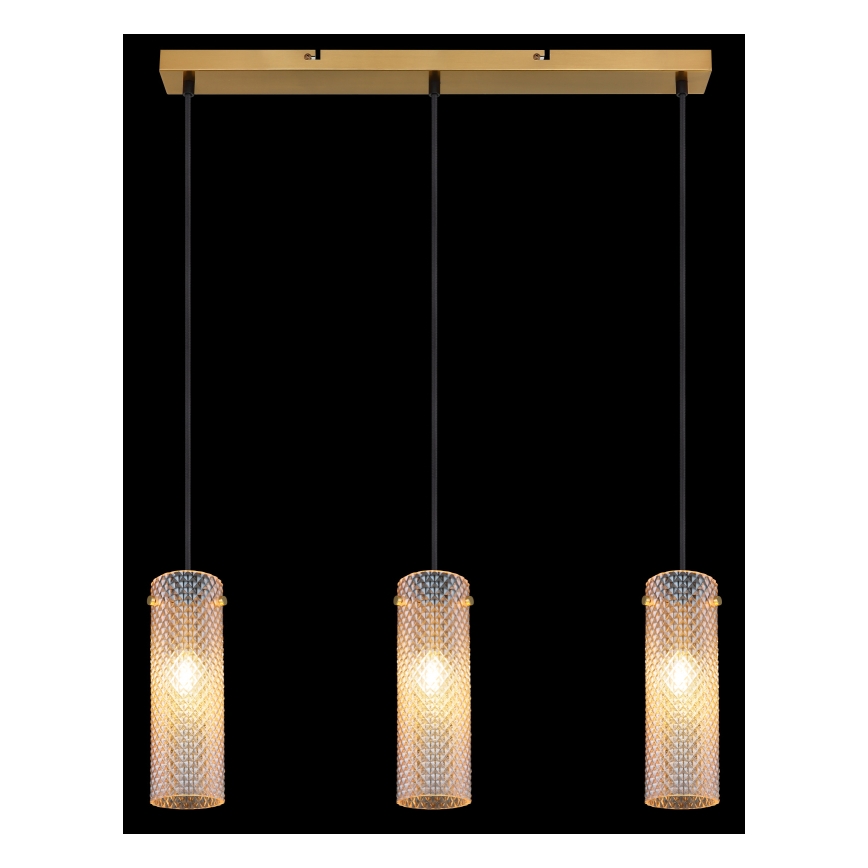 Globo - Lampadario a sospensione con filo 3xE14/40W/230V oro