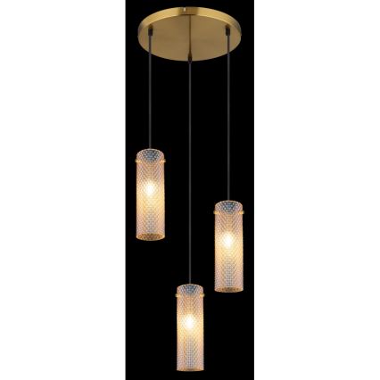 Globo - Lampadario a sospensione con filo 3xE14/40W/230V oro