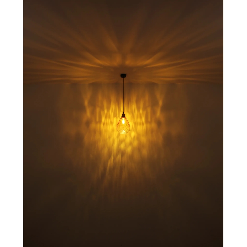 Globo - Lampadario a sospensione con filo 1xE27/60W/230V diametro 21 cm arancione
