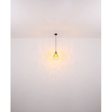Globo - Lampadario a sospensione con filo 1xE27/60W/230V diametro 21 cm arancione